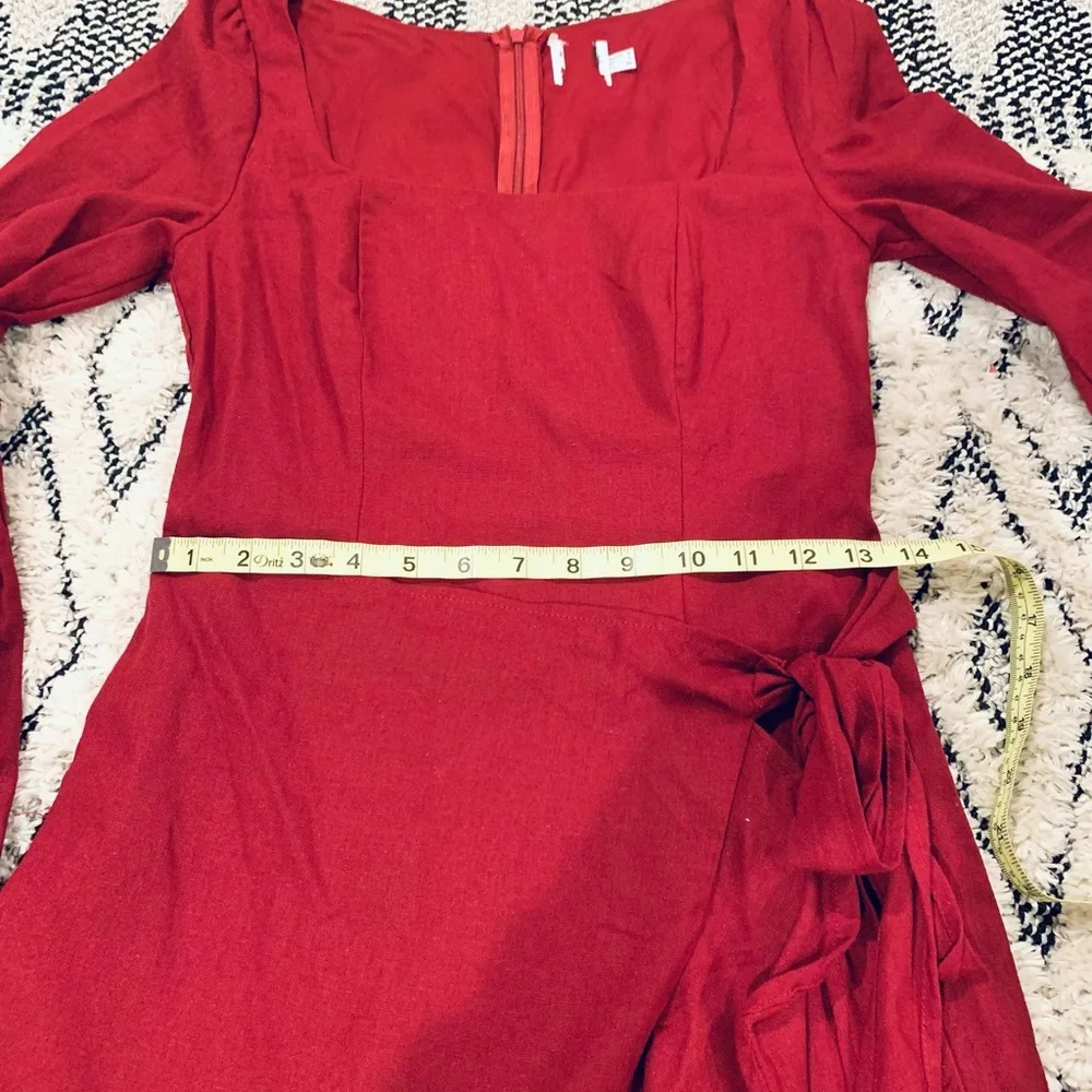 PRINCESS POLLY NEW Villa Dress in Burgundy - Picture 11 of 12